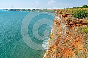 Rocky cliff at the foot of cape Kaliak in Bulgaria