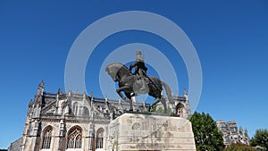 Monastery of Batalha with statue of General Pereira in Portugal photo