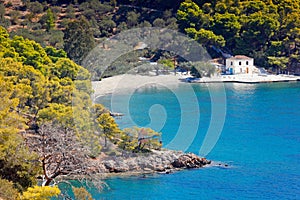 Monastery beach in Poros, Greece