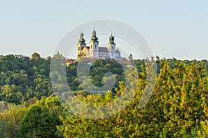 Monastery building in Krakow seen from afar, Poland.