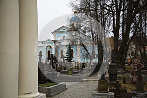 Monastery cemetery in Optina Desert.