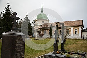 Monastery cemetery in Optina Desert.