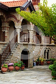 Monastery courtyard in Meteora, Greece. photo