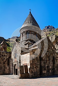 Monastery of Geghard, unique architectural construction in the Kotayk province of Armenia.