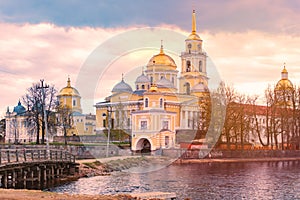 Monastery on island of lake Seliger, Russia