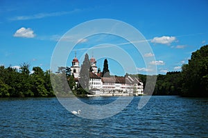 Monastery Island Rheinau at river Rhine photo