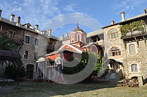 The Monastery of Iviron is a monastery built on Mount Athos