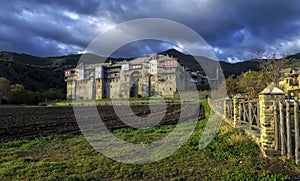 Monastery Iviron on Mount Athos, Chalkidiki, Greece.