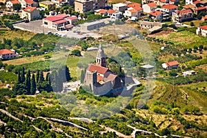 Monastery in Komiza aerial view
