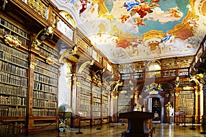 Monastery library in Melk Abbey