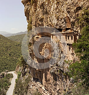 Monastery in the mountains region Tzoumerka, Greece, mountains