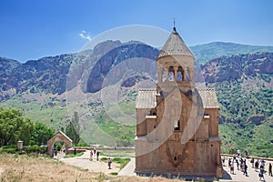 Monastery Noravank built of natural stone tuff, the city of Yeghegnadzor, Armenia.