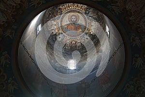 Monastery Oradea old cupola with icon of Christ