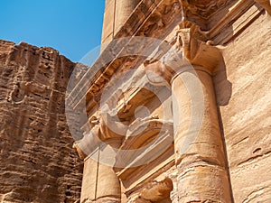 The Monastery, Petra historic and archaeological city carved from sandstone stone, Jordan, Middle East