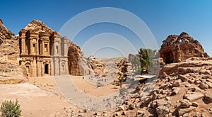 The Monastery, Petra historic and archaeological city carved from sandstone stone, Jordan, Middle East