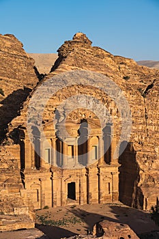 The Monastery in Petra ruin and ancient city, one of seven wonders in the world, Jordan, Arab