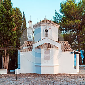 Monastery on Pontikonisi island, Corfu, Greece