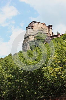 Monastery of Rousanou St. Barbara in Meteora rock formation Kalambaka