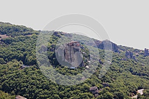 Monastery of Rousanou St. Barbara in Meteora rock formation Kalambaka