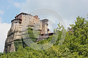 Monastery of Rousanou St. Barbara in Meteora rock formation Kalambaka