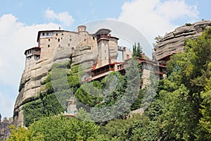 Monastery of Rousanou St. Barbara in Meteora rock formation Kalambaka Greece