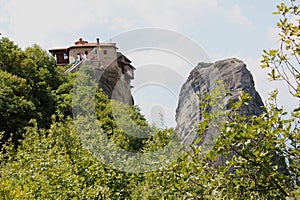 Monastery of Rousanou St. Barbara in Meteora rock formation Kalambaka Greece