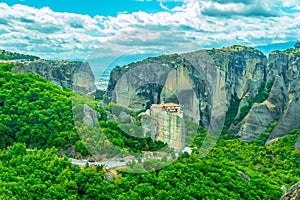Monastery of Roussanou and holy trinity at Meteora, Greece