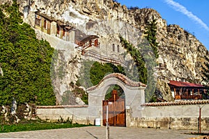 Basarbovo Monastery Bulgaria - cave monastery - monastery carved in rock landscape