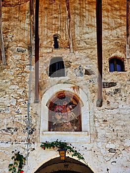 Monastery of Saint George, Ancient Icon Above Entrance, Peloponnese, Greece