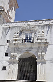 Monastery of Sao Vicente de Fora details from Alfama district in Lisbon