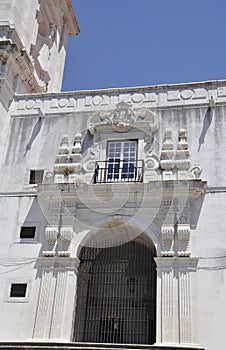 Monastery of Sao Vicente de Fora details from Alfama district in Lisbon photo