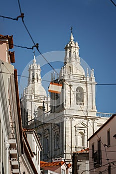 Monastery of Sao Vicente De Fora seen from the street in Lisbon, Portugal