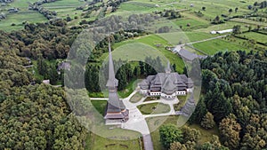 Monastery Sapanta Peri in Romania, Aerial View