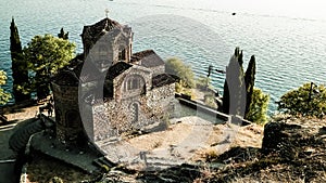 Monastery of St. John at Kaneo, Ochrid, Macedonia photo