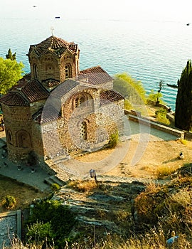 Monastery of St. John at Kaneo, Ochrid, Macedonia photo