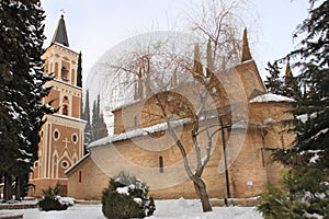 The Monastery of St. Nino at Bodbe in winter