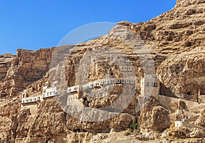 The monastery of Temptation on the mountain Carental, Jericho, Judean desert