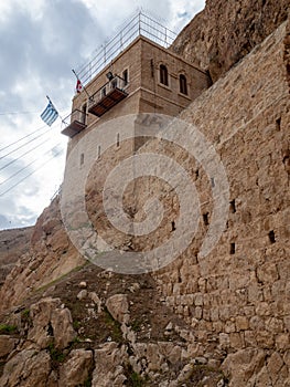 The monastery of Temptation on the mountain Karantal, Jericho, West Bank