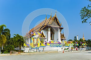 Monastery Wat Na Phramane in Ajutthaya with famous gold buddha