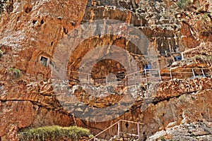 Monastic cells in the cliff.