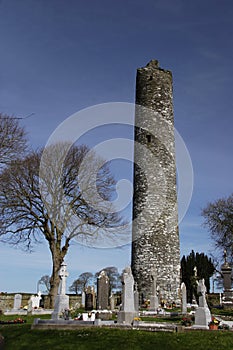 Monastic tower in grave yard, photo