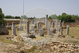 Monastir, Tunisia, Africa - August, 2012: Ruins of ancient Carthage in the city of Tunis