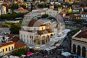 Monastiraki Square and Ancient Acropolis Hill
