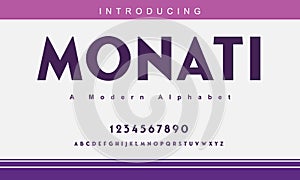 Monati font. Minimal modern alphabet fonts.