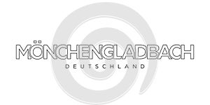 Monchengladbach Deutschland, modern and creative vector illustration design featuring the city of Germany for travel banners,