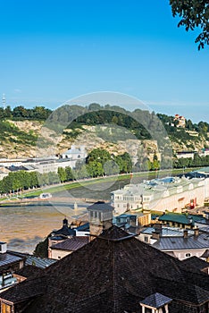 Monchsberg seen from Kapuzinerberg, Austria