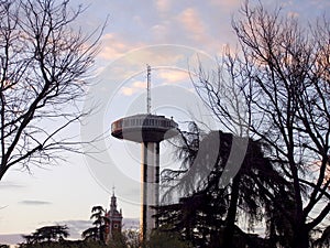 Moncloa tower in the sunset