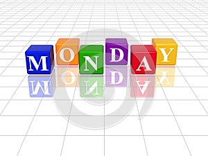 Monday in 3d coloured cubes