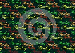 Monday text pattern for wallpaper use