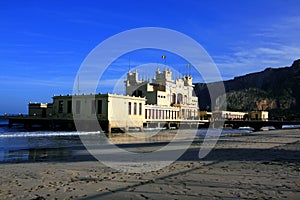 Mondello beach, liberty sea building. Italy photo